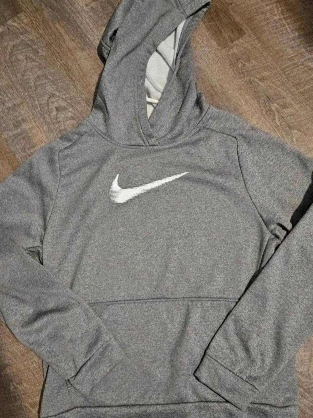 Nike Gray Hooded Sweatshirt with White Swoosh